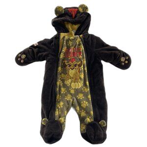 Disney “Born Leader” Lion Guard Baby Onesie – Hooded & Footed Snowsuit 3-6M